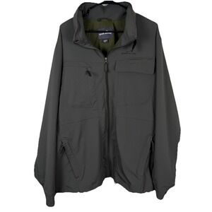 Eddie Bauer Travex‎ Jacket Mens XXL Green Packable Hood Utility Performance Hike